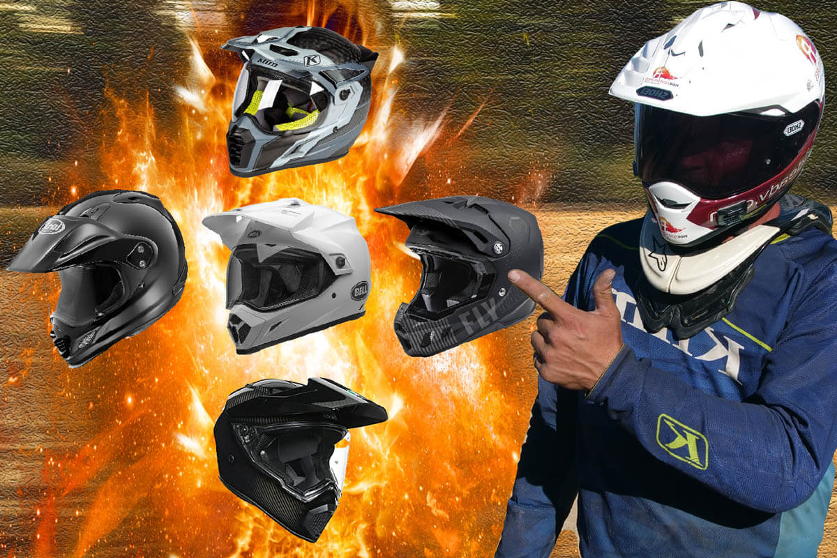 Dual sport hot sale dirt bike helmet